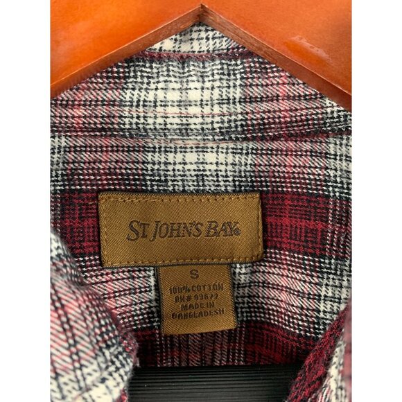 St. Johns Bay Men’s Classic Fit Plaid Button-Down Flannel Shirt - Size S - Picture 6 of 6